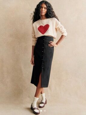 Sezane Rosalba Skirt Black - Size 10
